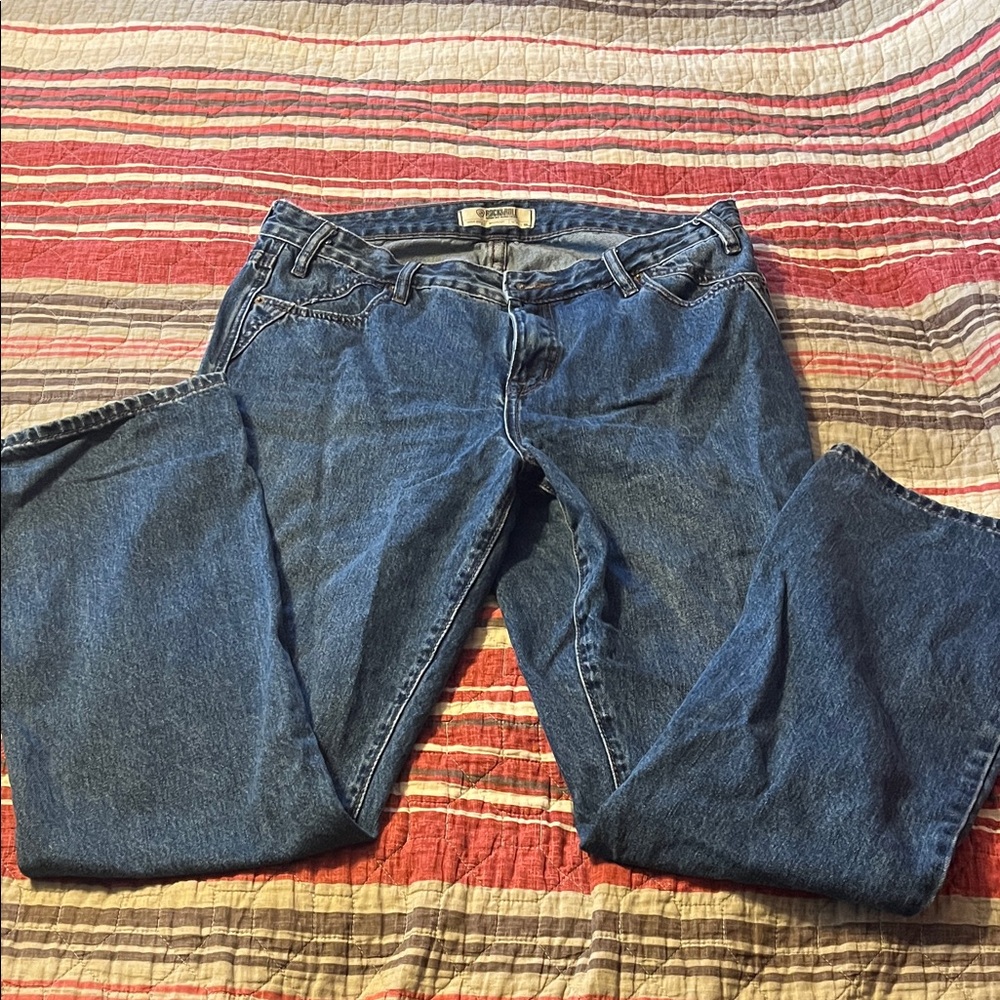 Rock & Roll Denim Blue Denim Jeans - Ladies - high rise. Size 31.  Length 34.